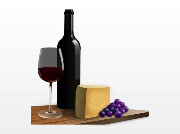 FreeVector Wine And Cheese Composition